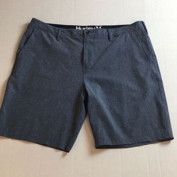 Hurley Phantom Heathered Blue Lightweight Performance Polyester Shorts Sz 38 - Picture 1 of 14